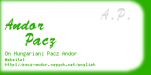 andor pacz business card